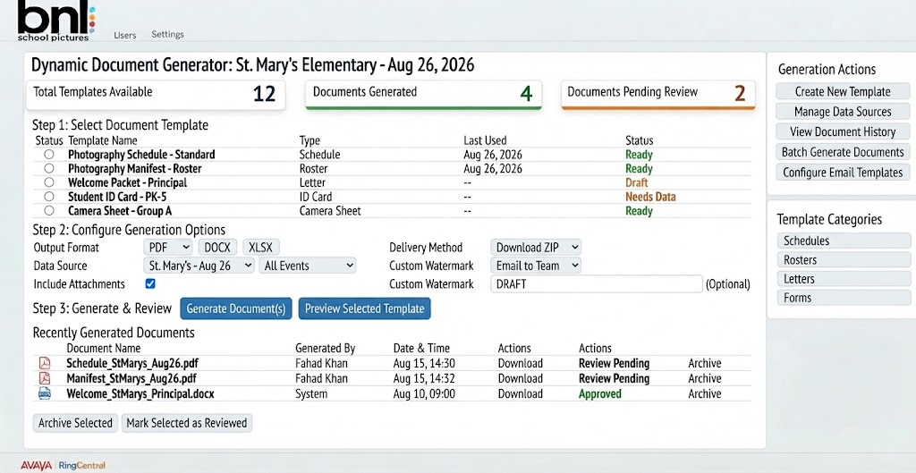 Dynamic document generator