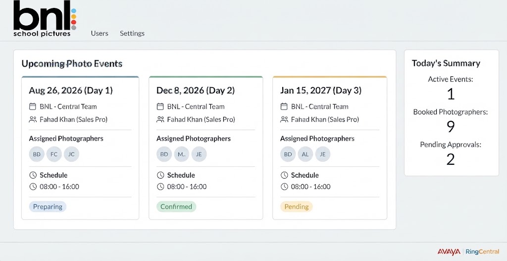 Picture day dashboard