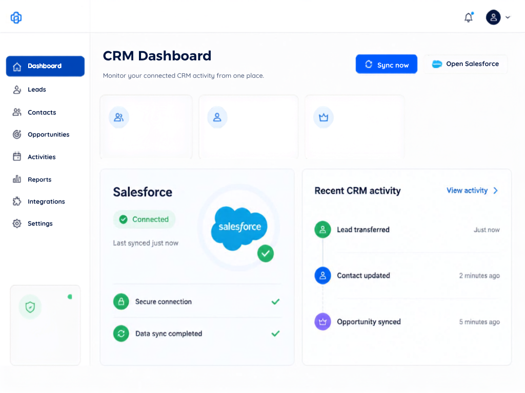 CRM dashboard