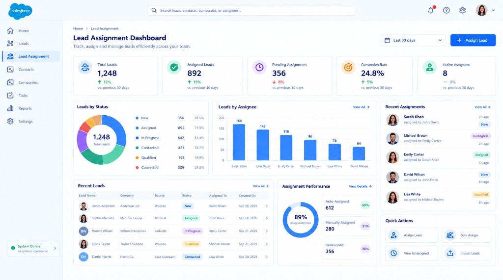 Lead assignment dashboard