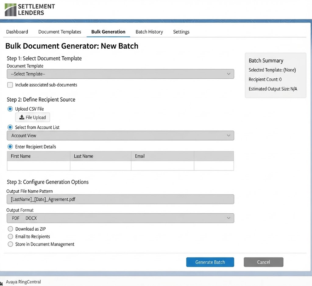 Bulk document generator