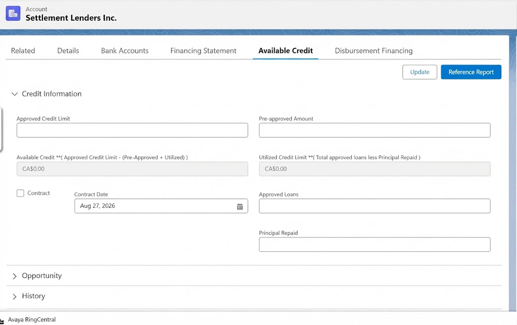 Client report screen