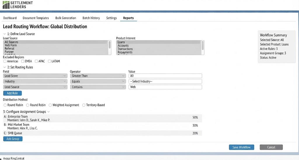 Lead routing workflow