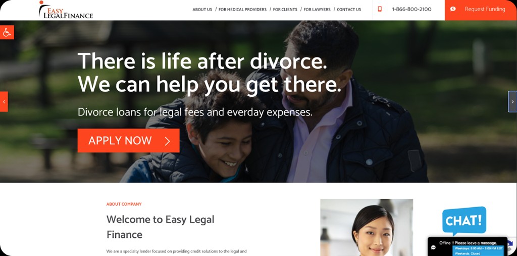 Easy Legal Finance website