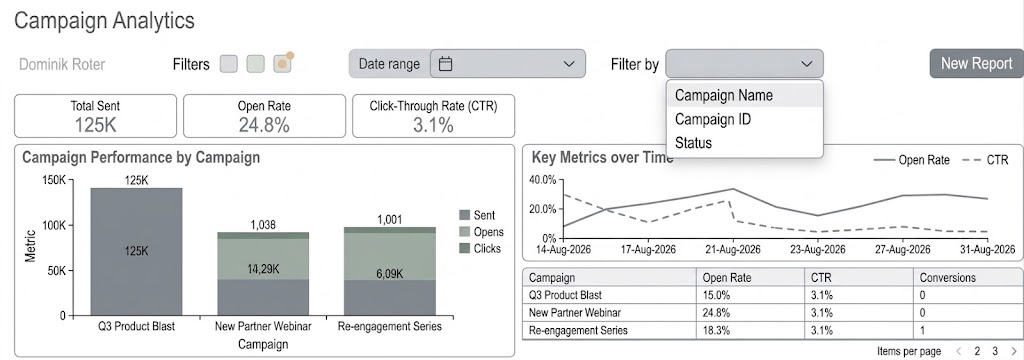 Campaign analytics dashboard