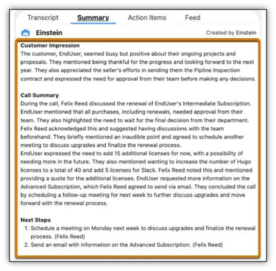 AI Call Summaries